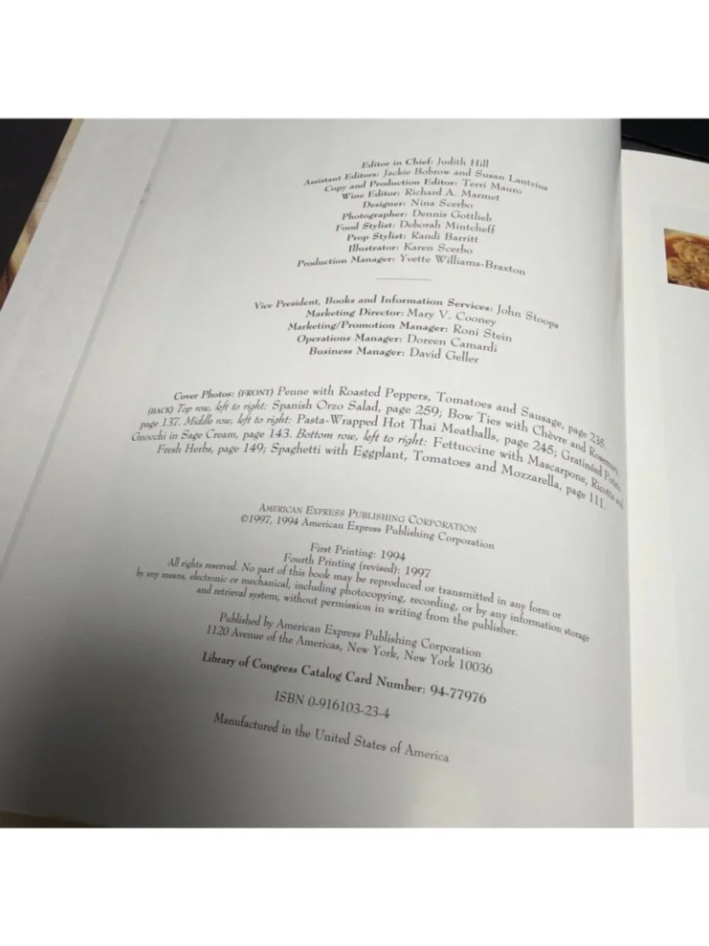 Pasta Cookbook From Food & Wine Books Italian Recipes Illustrated HC